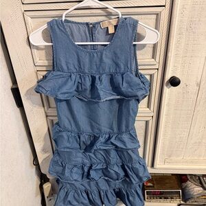 MICHAEL Michael Kors Blue Ruffled Midi Dress